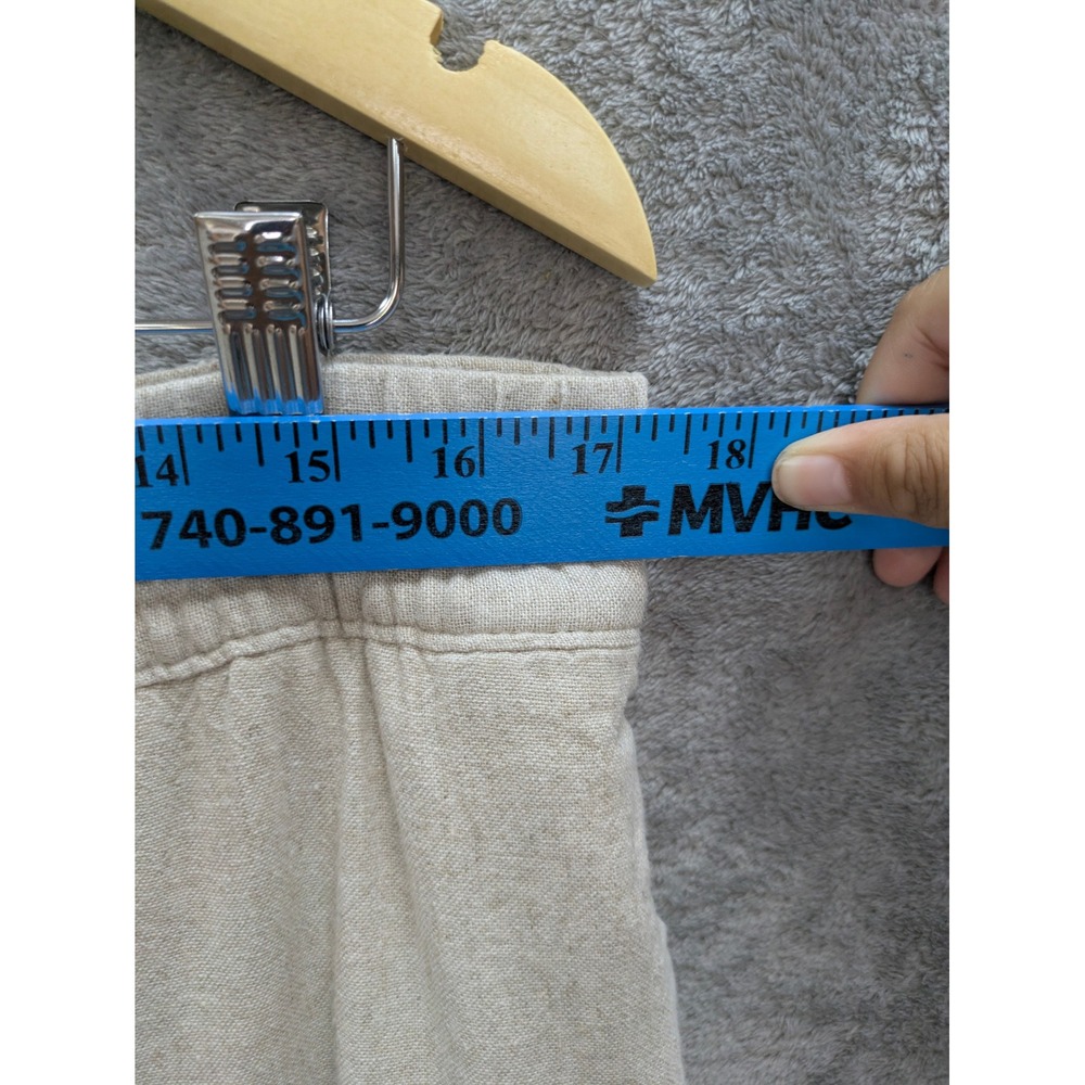 Coastal Linen Blend Straight Leg Pants Women Large Beige High Rise Comfort Waist - Picture 2 of 8